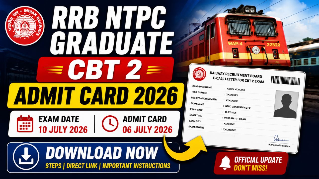 RRB NTPC Graduate CBT 2 Admit Card 2026